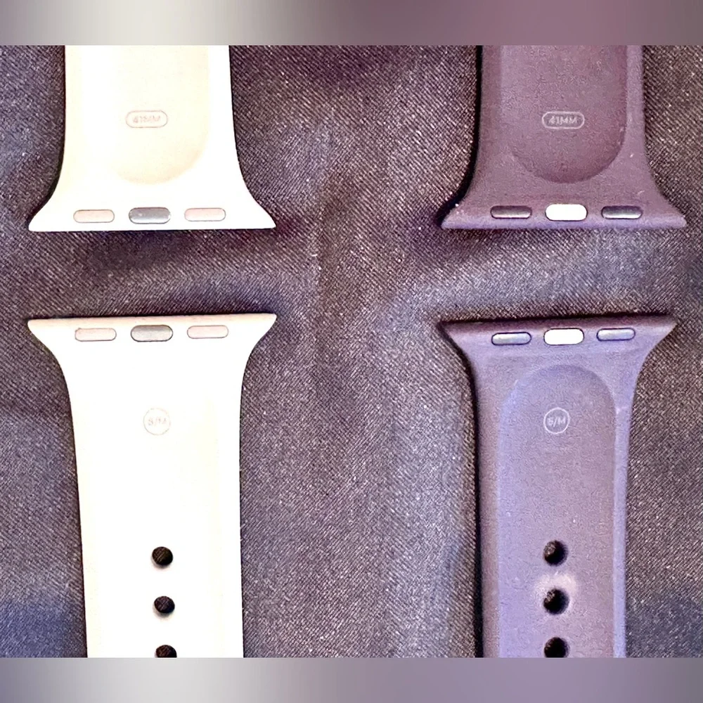 Silicone Smartwatch Bands in Cream/Checkerboard Gray/ Brown Universal Fit